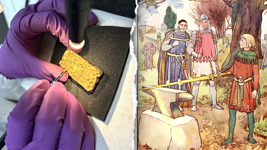Real-life Excalibur? Man on a hike uncovers gold sword relic hidden under tree Accountant Find